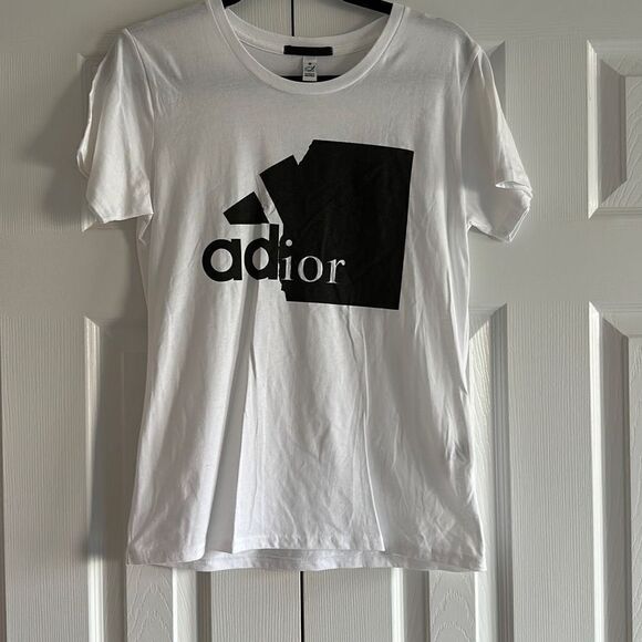 Black Score Addior - Adidas & Dior Collab White T-Shirt - Picture 1 of 5